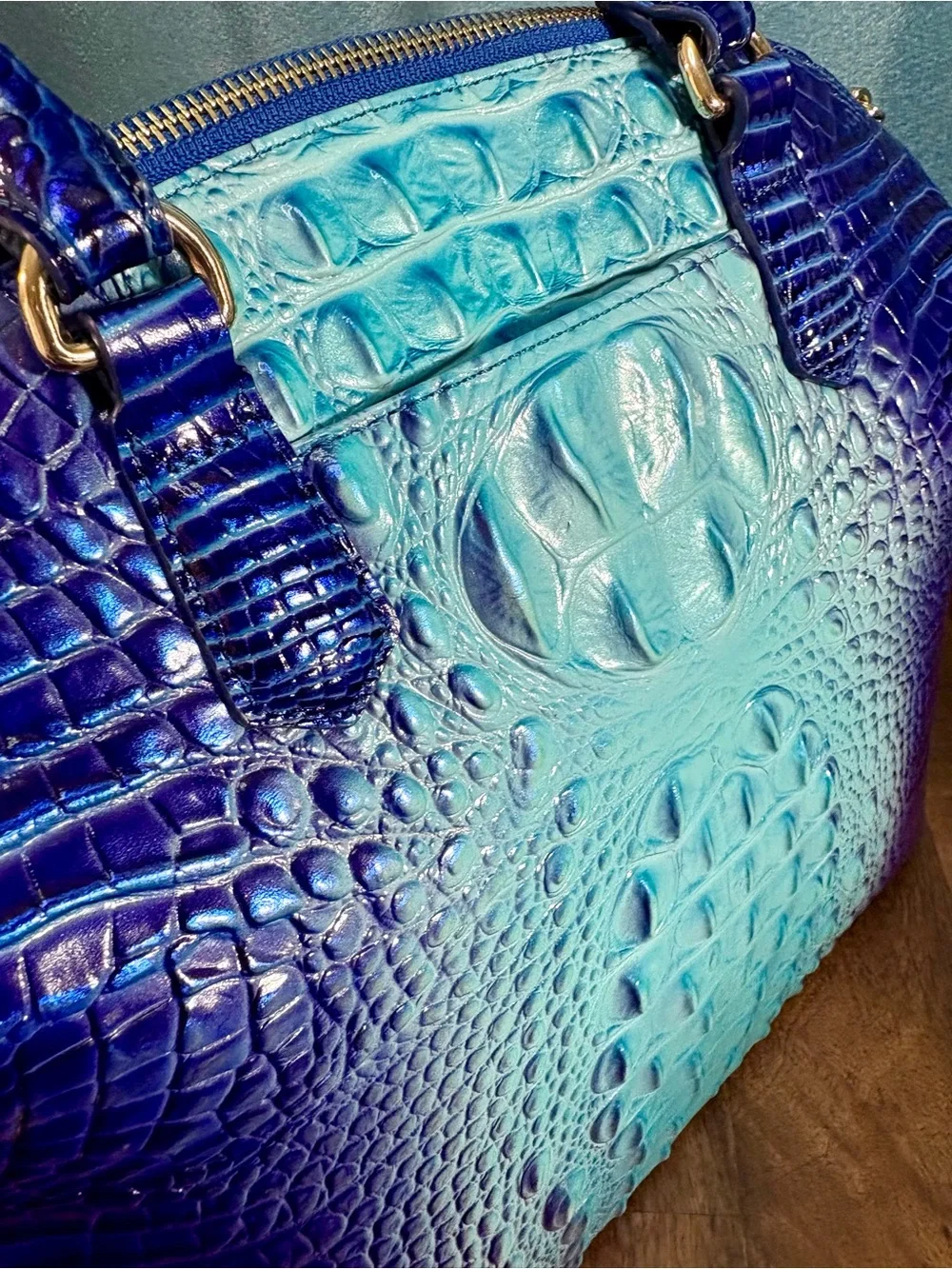 Brahmin EUC Lrg Duxbury - Affinity Ombré - Glitz/Metallic Accents - Like New